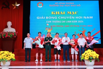 Trường Đại học Sao Đỏ tổ chức Giải bóng chuyền hơi nam cụm trường Chí Linh năm 2024