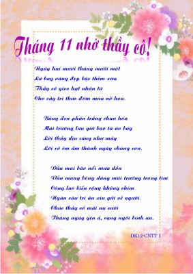 Tháng 11 - nhớ thầy cô!